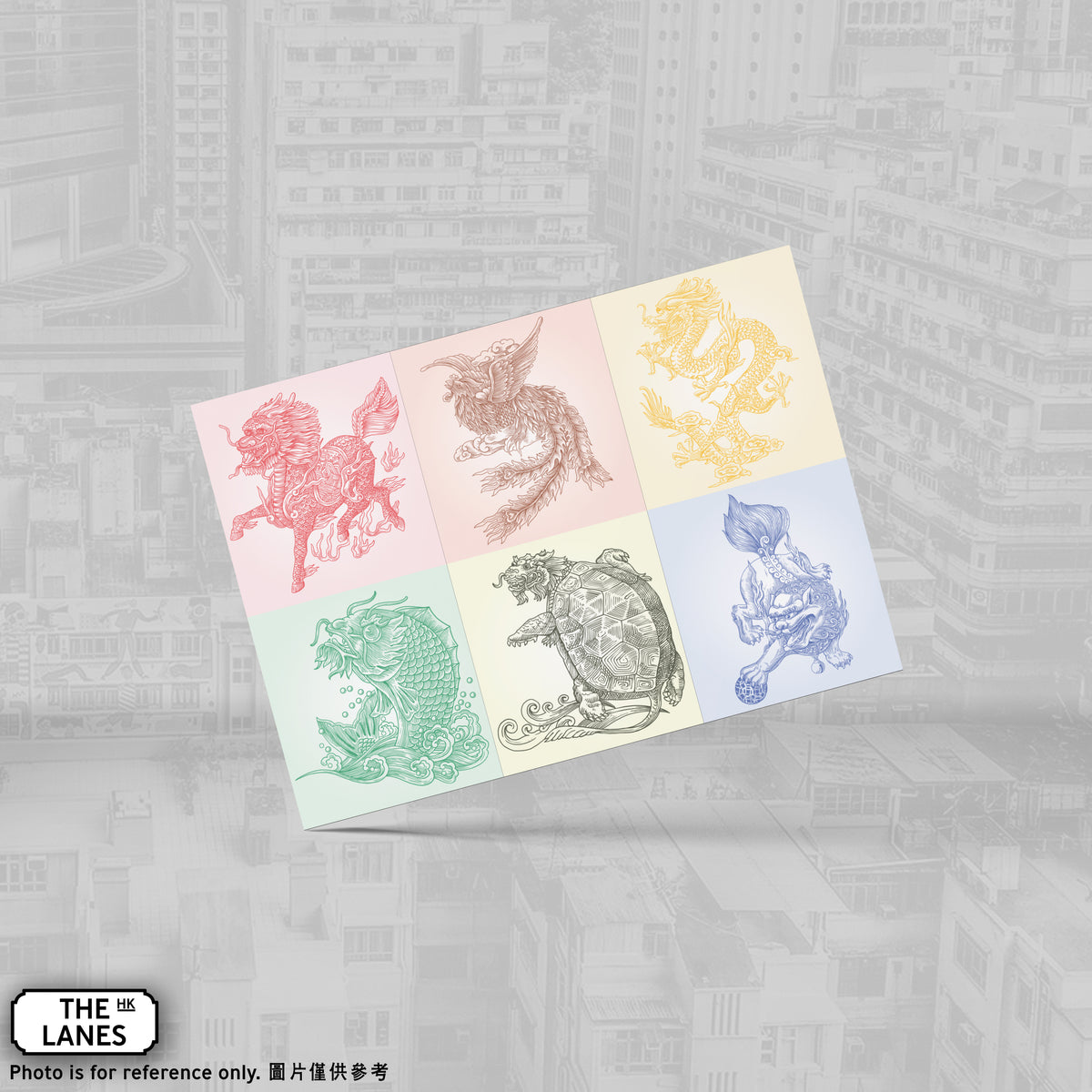 Hong Kong Auspicious Beasts A6 Postcard - The Lanes HK