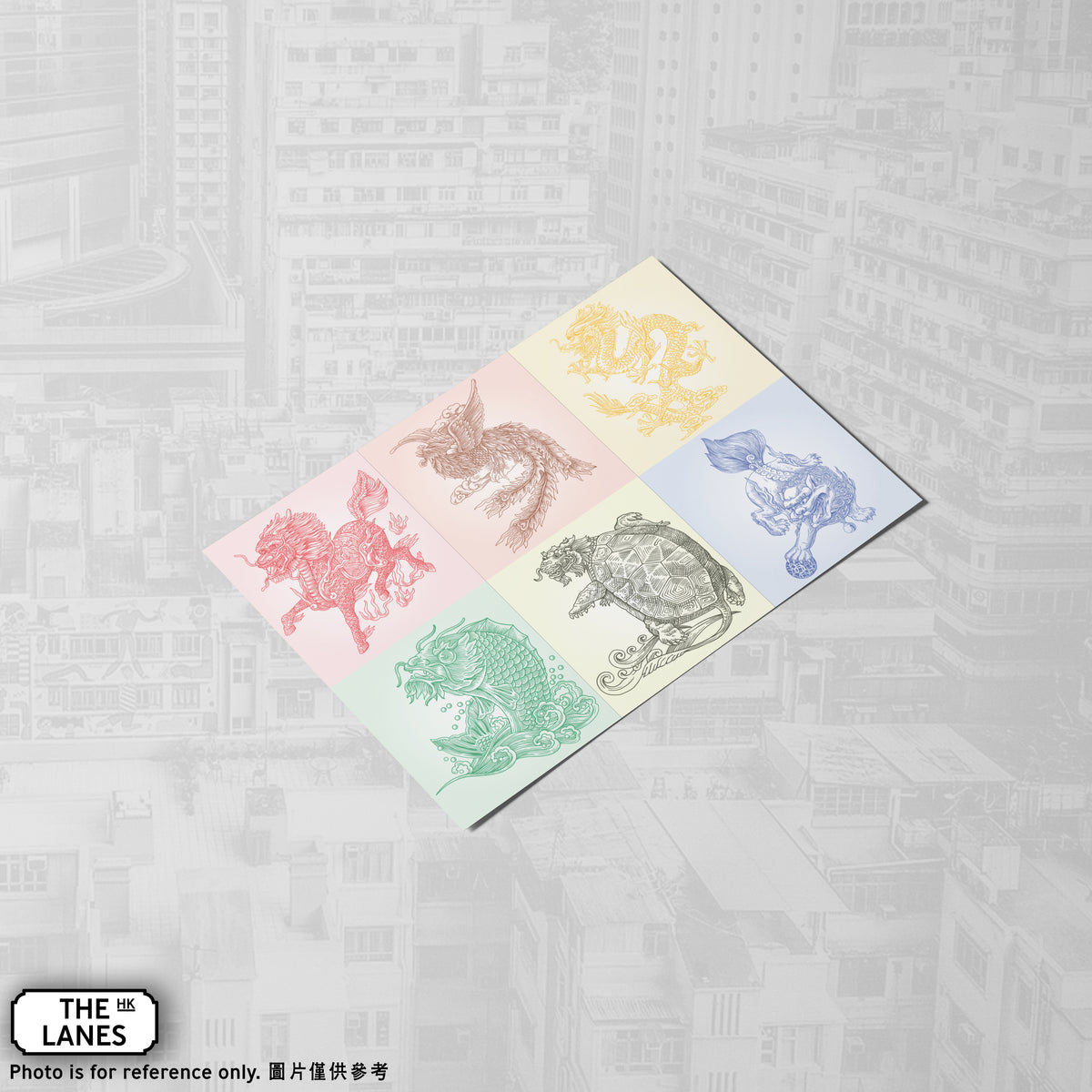Hong Kong Auspicious Beasts A6 Postcard - The Lanes HK