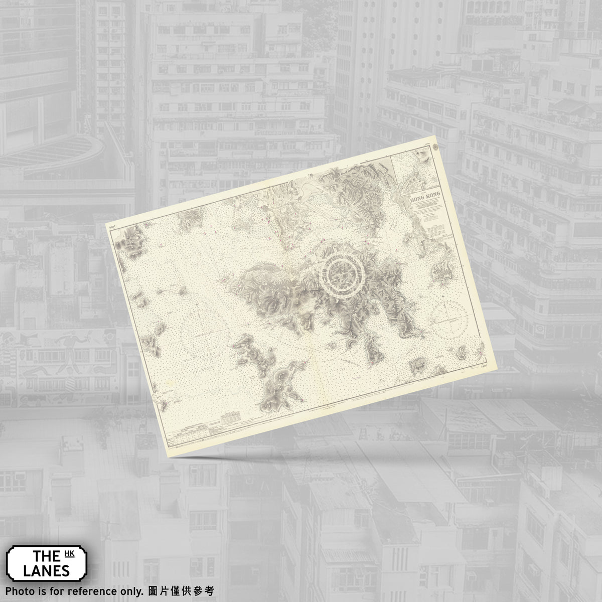 1841-1949 Map of Hong Kong A6 Postcard - The Lanes HK