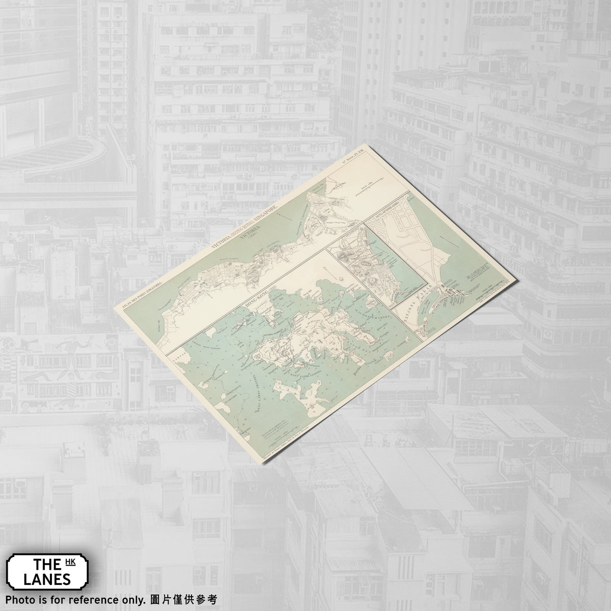 1888 Map of Hong Kong A6 Postcard - The Lanes HK