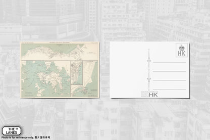 1888 Map of Hong Kong A6 Postcard