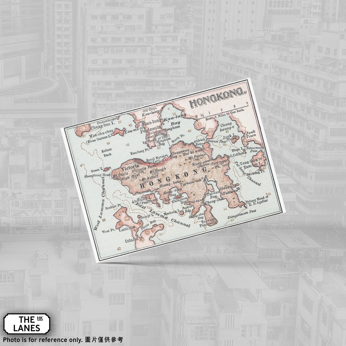 1900 Map of Hong Kong A6 Postcard - The Lanes HK