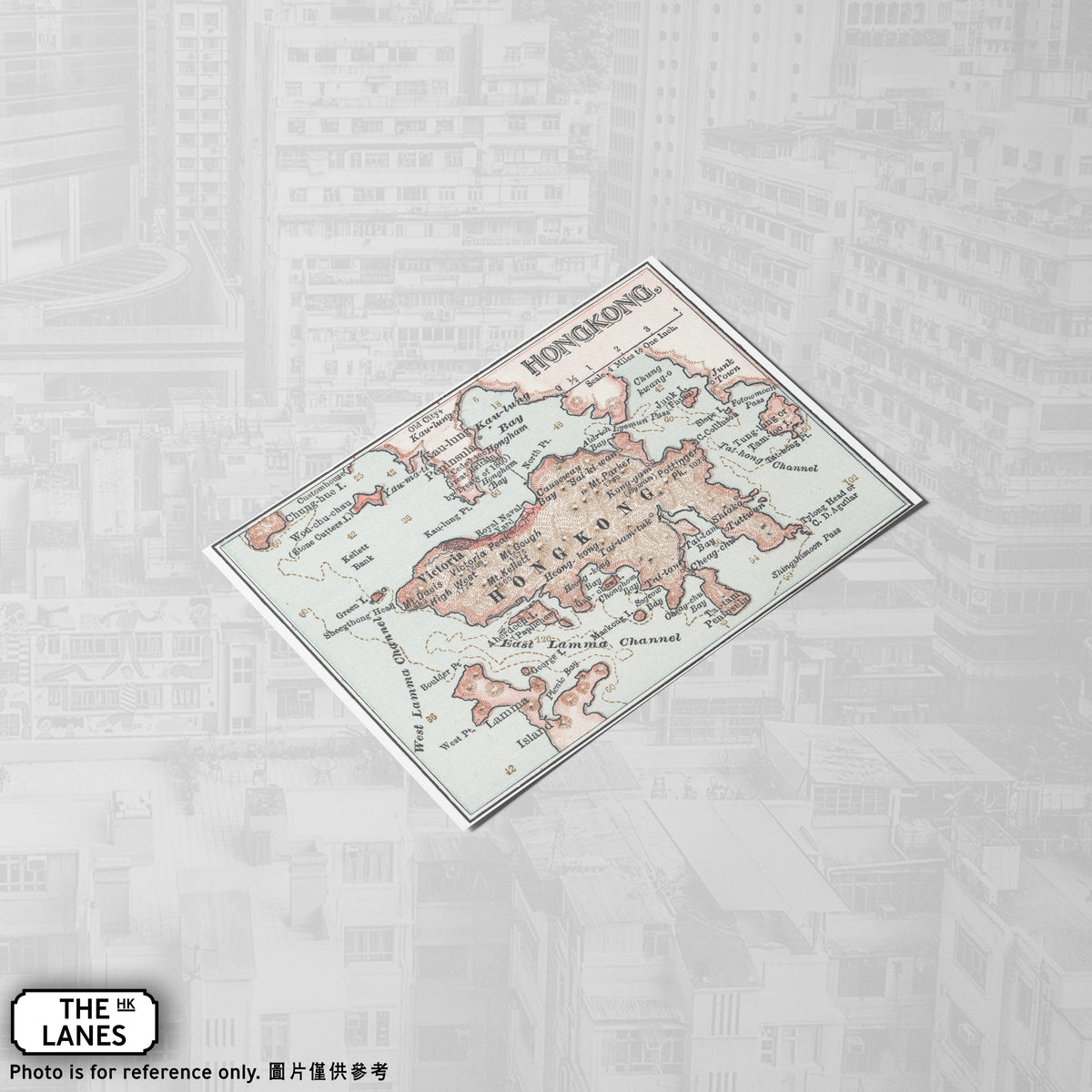 1900 Map of Hong Kong A6 Postcard - The Lanes HK