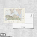 1945 Map of Hong Kong A6 Postcard - The Lanes HK