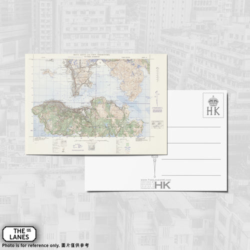 1945 Map of Hong Kong A6 Postcard