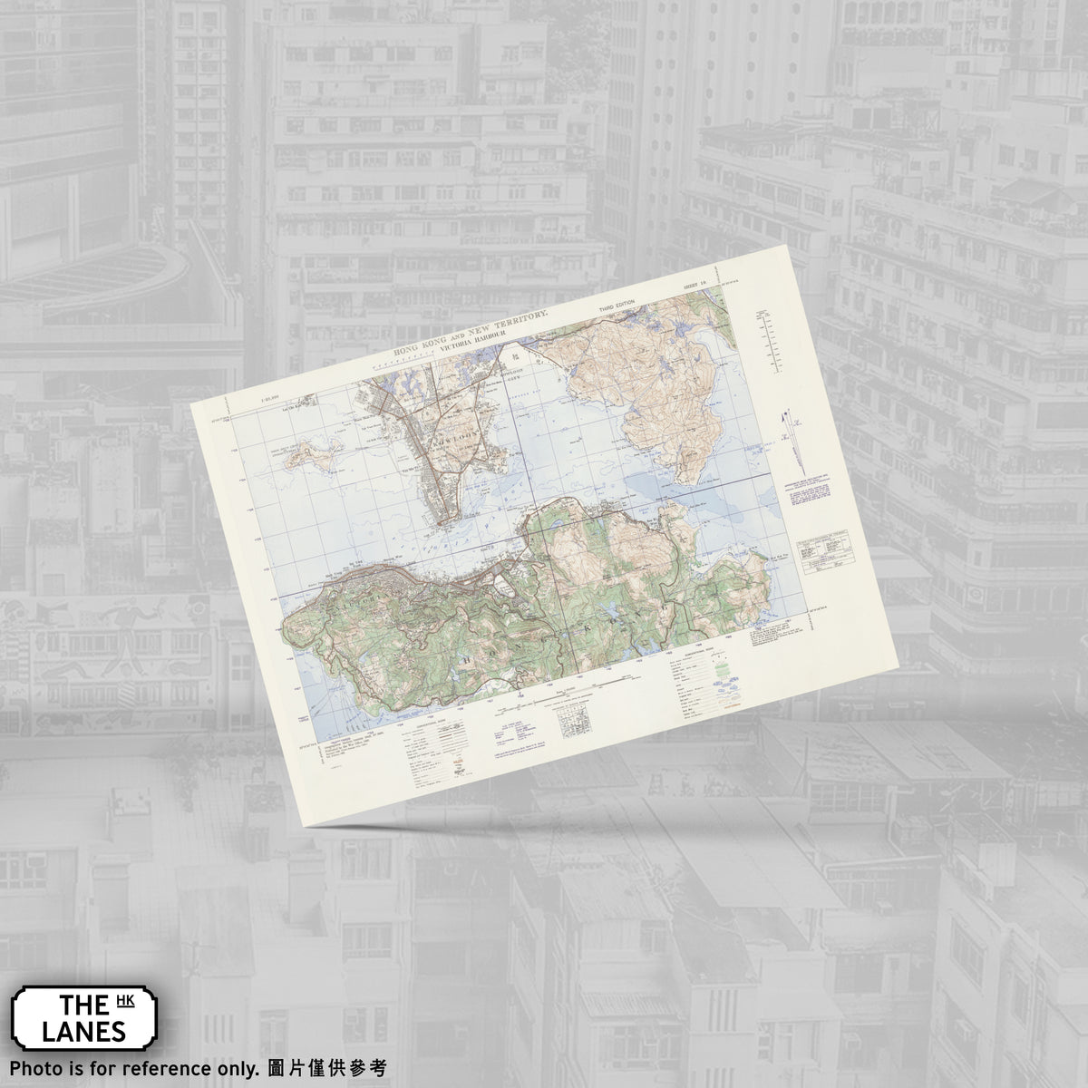 1945 Map of Hong Kong A6 Postcard - The Lanes HK