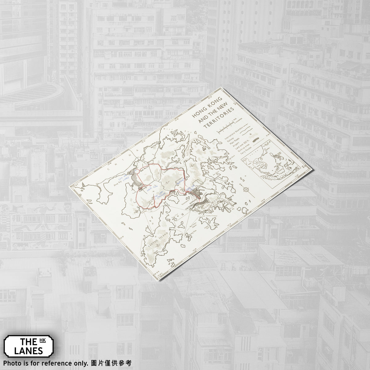 1965 Map of Hong Kong A6 Postcard - The Lanes HK