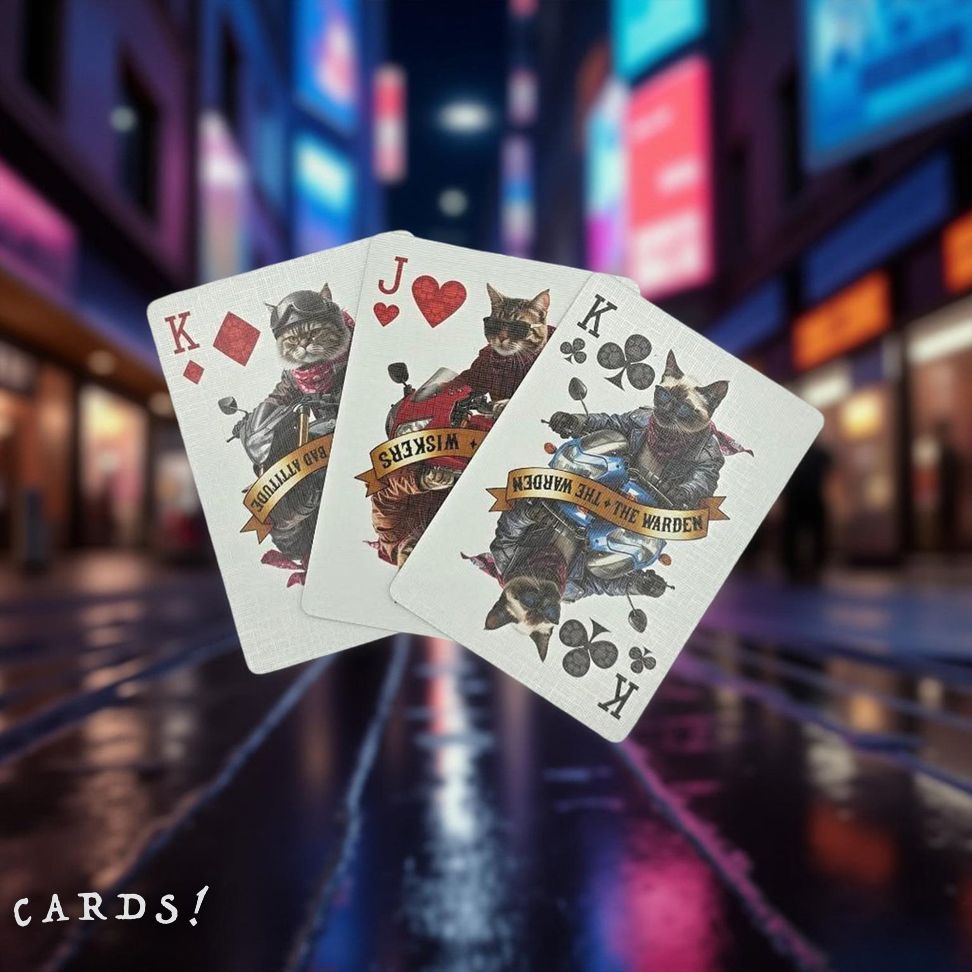 Biker Cats Playing Cards - The Lanes HK