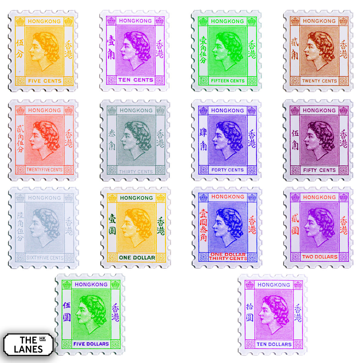 EIIR Definitive Stamp (1st Series) Magnet Set - The Lanes HK