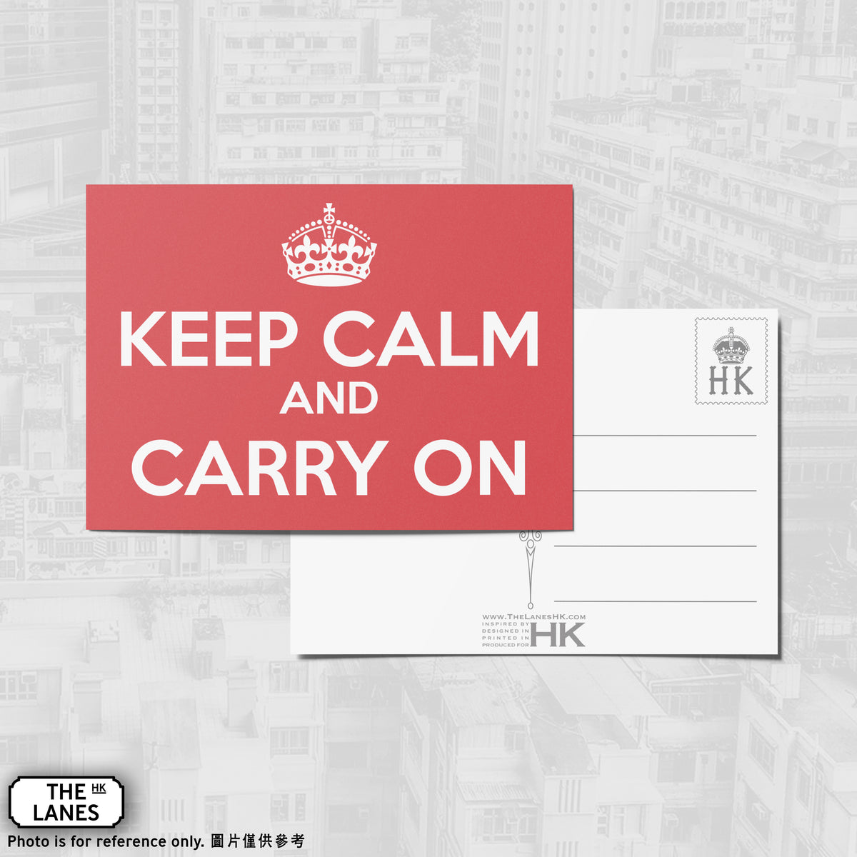 Keep Calm and Carry On (Landscape) A6 Postcard - The Lanes HK