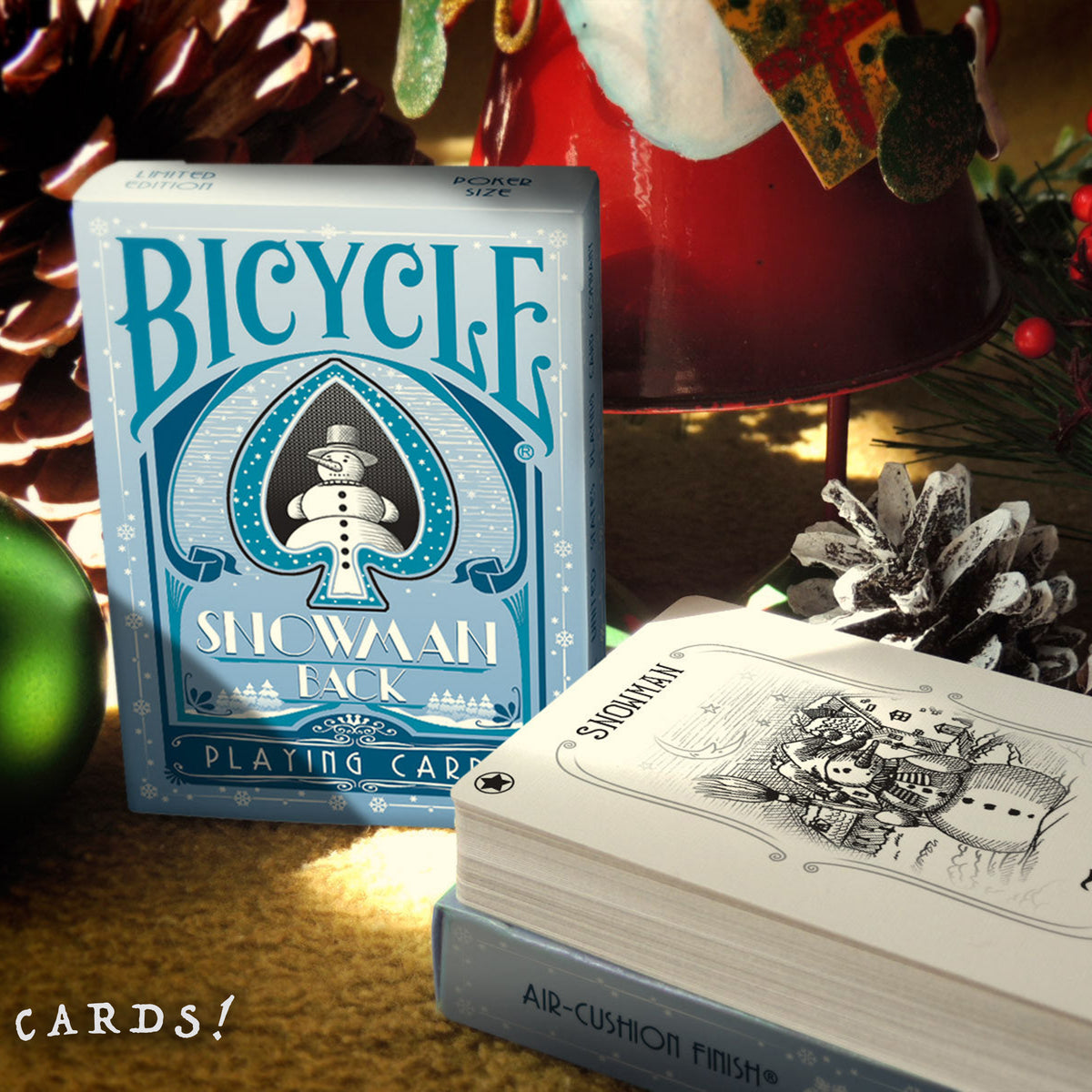 Bicycle Snowman Back Playing Cards - Blue - The Lanes HK