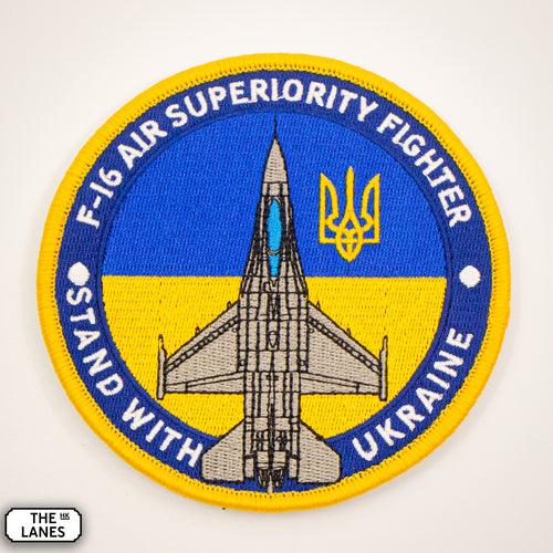 支持烏克蘭 烏克蘭 F-16 戰鬥機 刺繡士氣布章（魔術貼背）