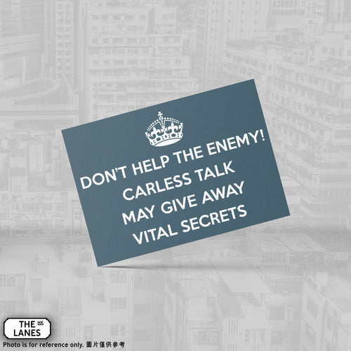 Don't Help the Enemy! Careless Talk may Give Away Vital Secrets (Landscape) A6 Postcard
