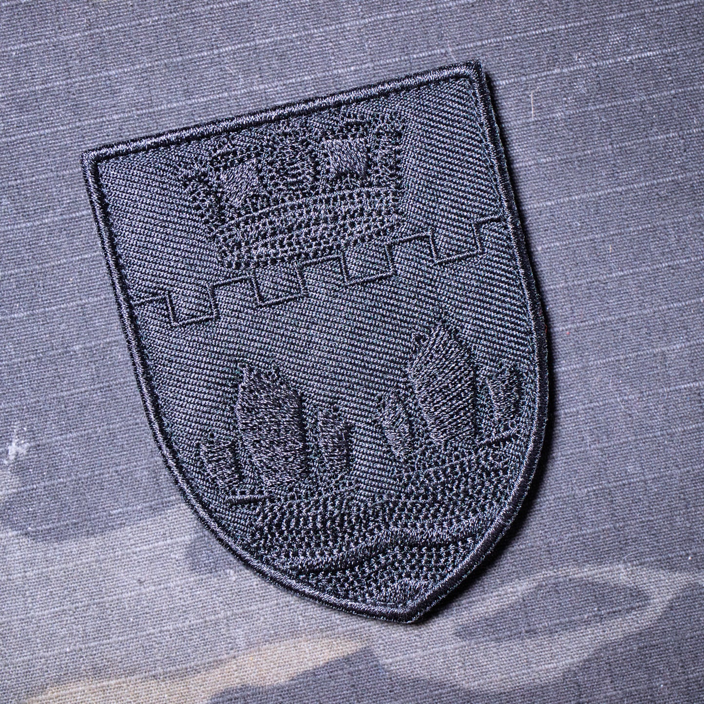 [Black on Black] Escutcheon of Hong Kong Morale Patch