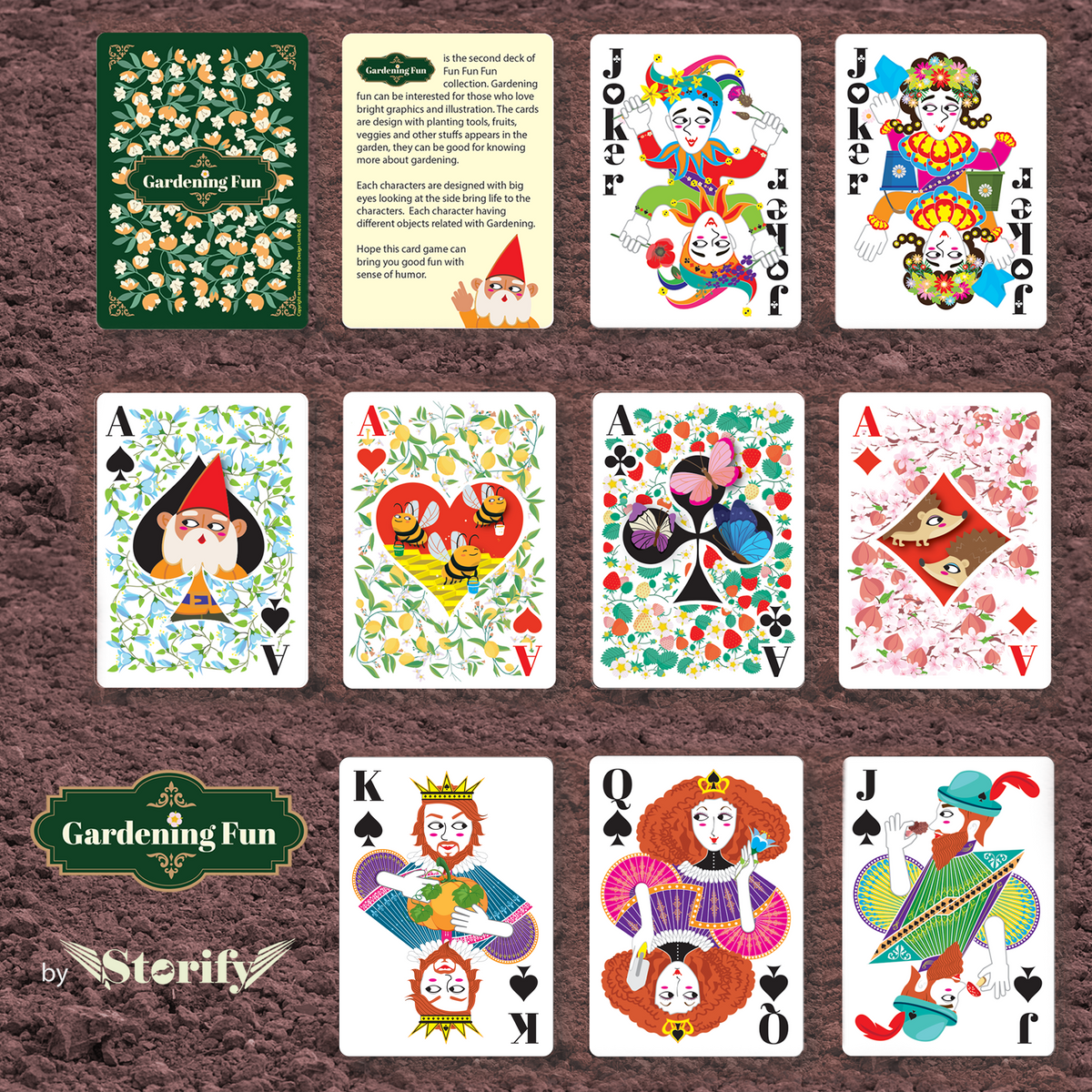 Gardening Fun Playing Cards - The Lanes HK