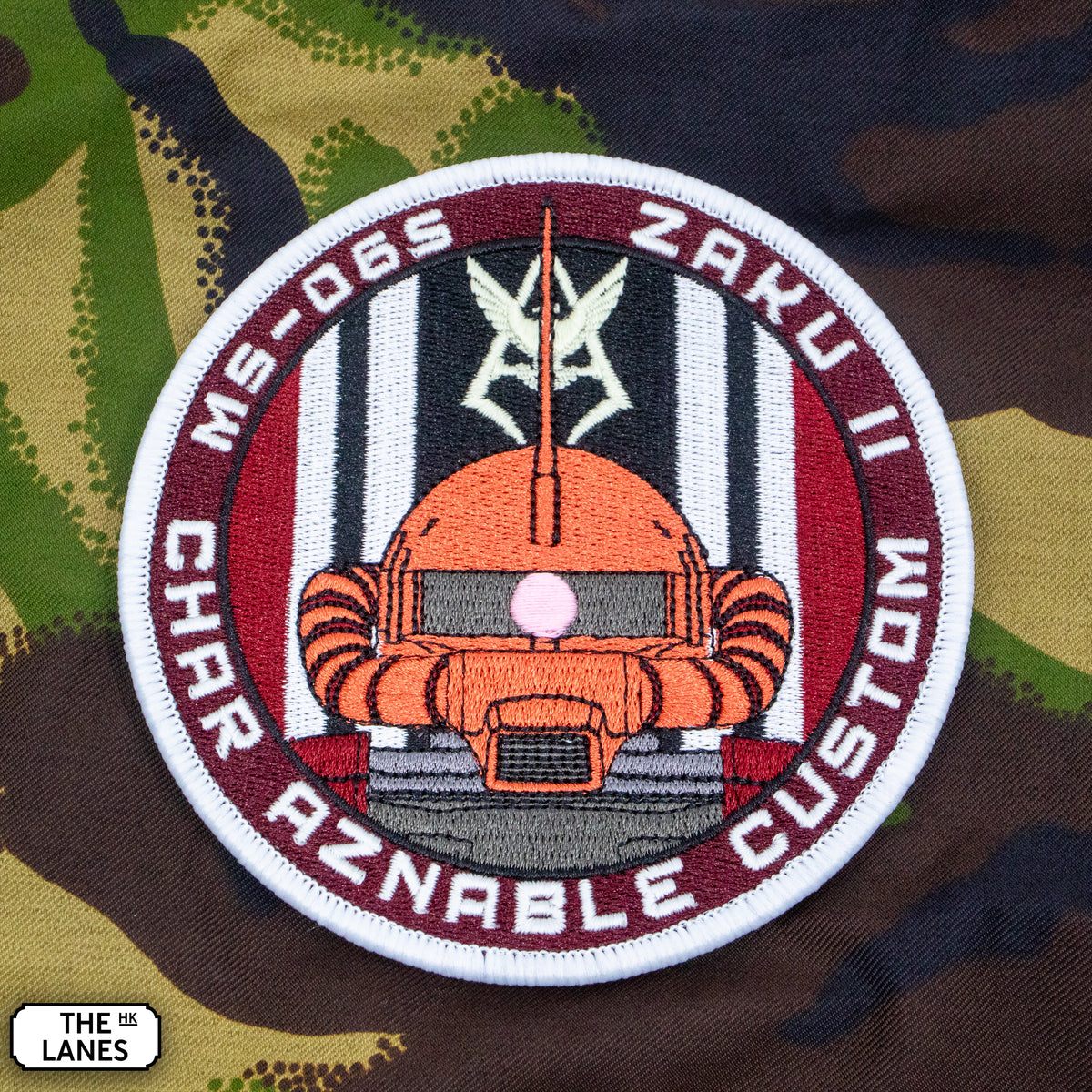 GLOW IN THE DARK MS-06S Zaku II Char Aznable Custom Embroidered Morale Patch