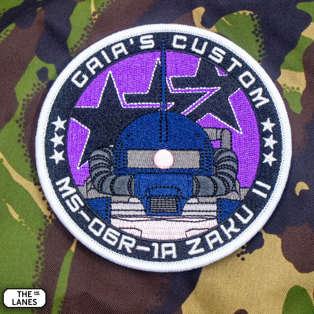 GLOW IN THE DARK MS-06R-1A High Mobility Zaku II Gaia's Custom Embroidered Morale Patch - The Lanes HK