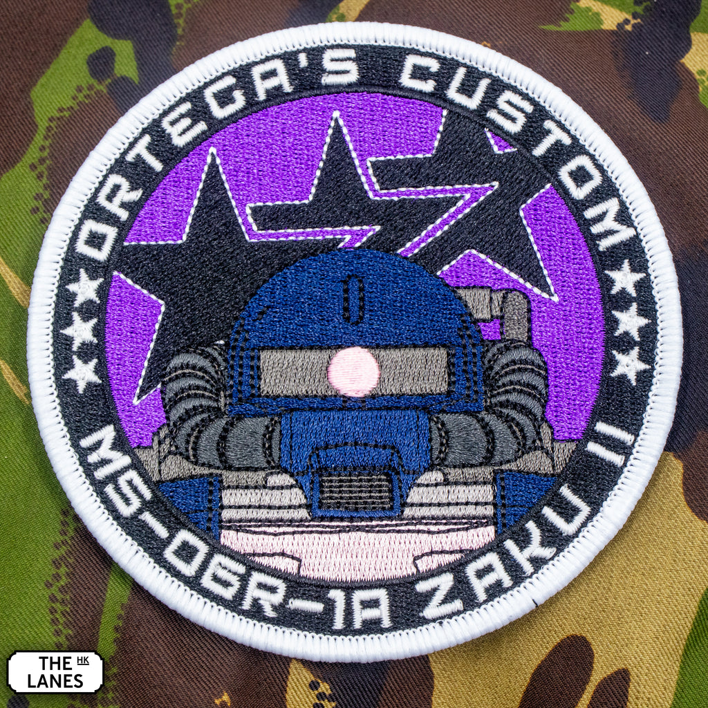 GLOW IN THE DARK MS-06R-1A High Mobility Zaku II Ortega's Custom Embroidered Morale Patch - The Lanes HK