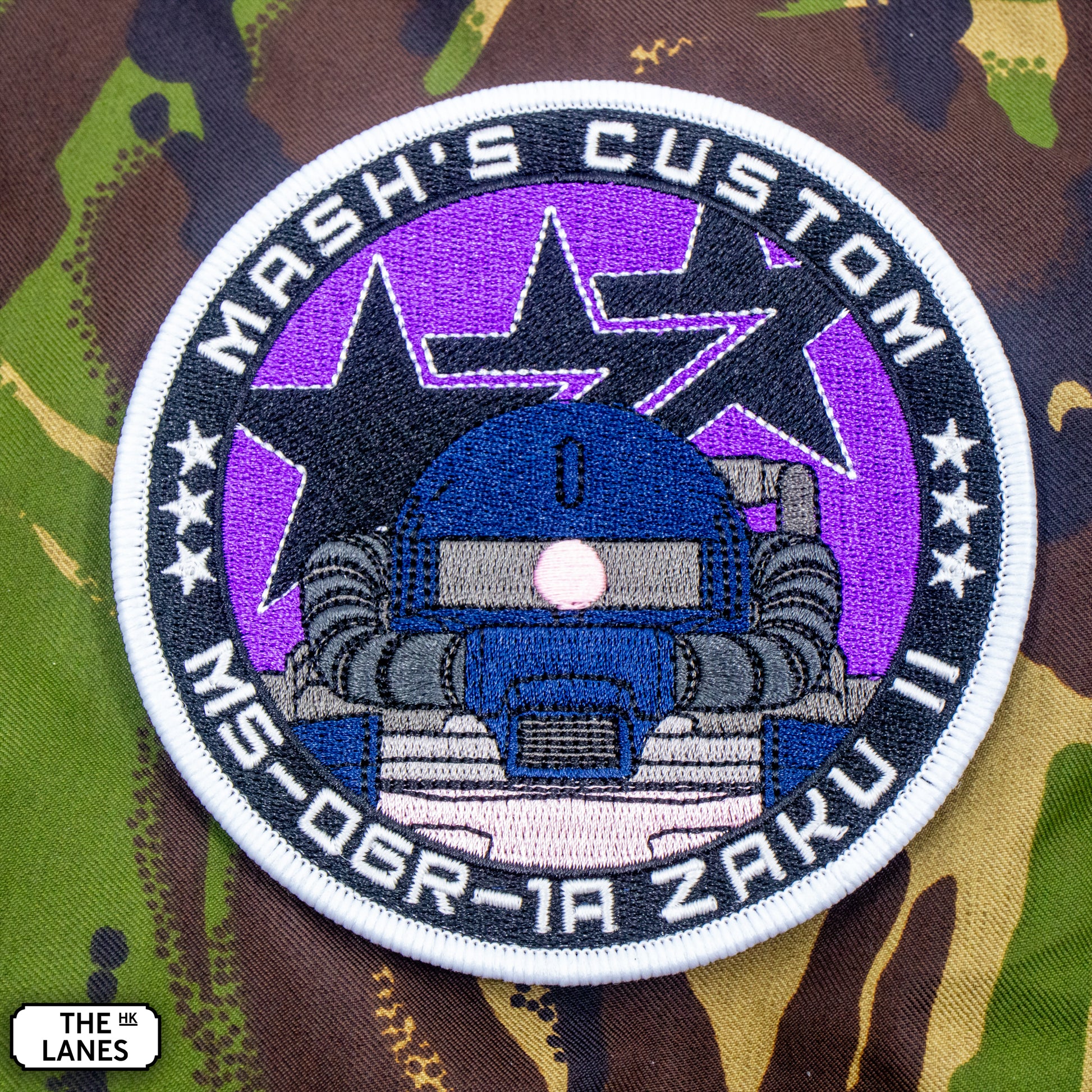 GLOW IN THE DARK MS-06R-1A High Mobility Zaku II Mash's Custom Embroidered Morale Patch - The Lanes HK