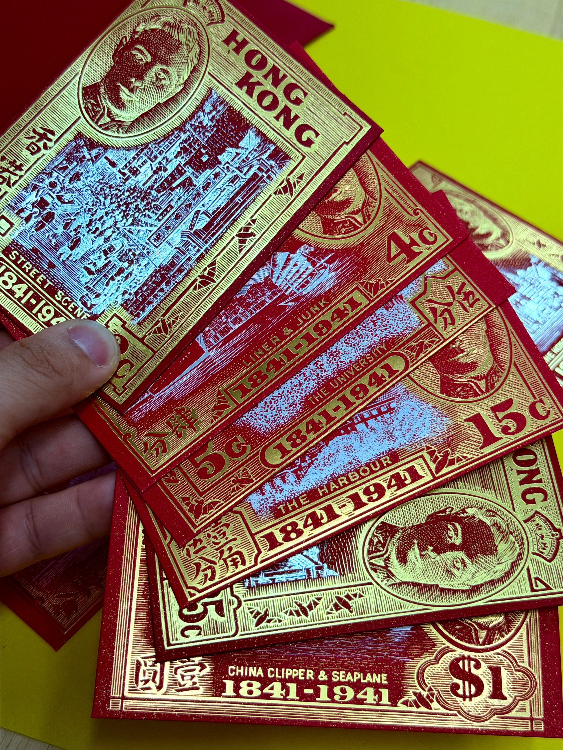 Founding of Hong Kong Centenary Stamps Red Pocket - The Lanes HK