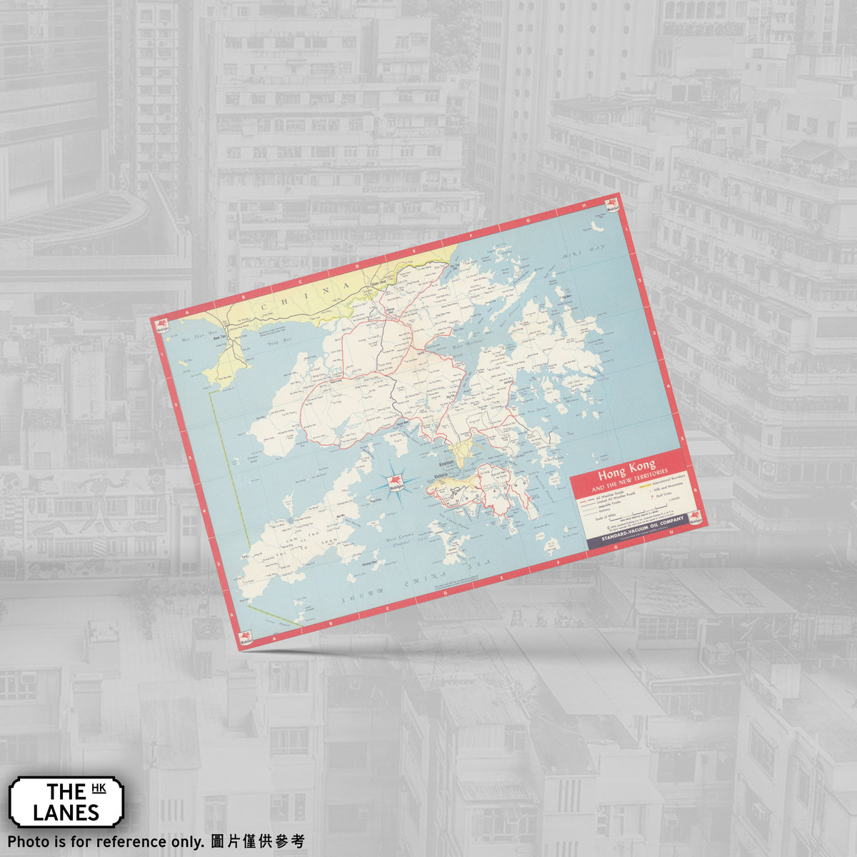 1958 Map of Hong Kong A6 Postcard - The Lanes HK