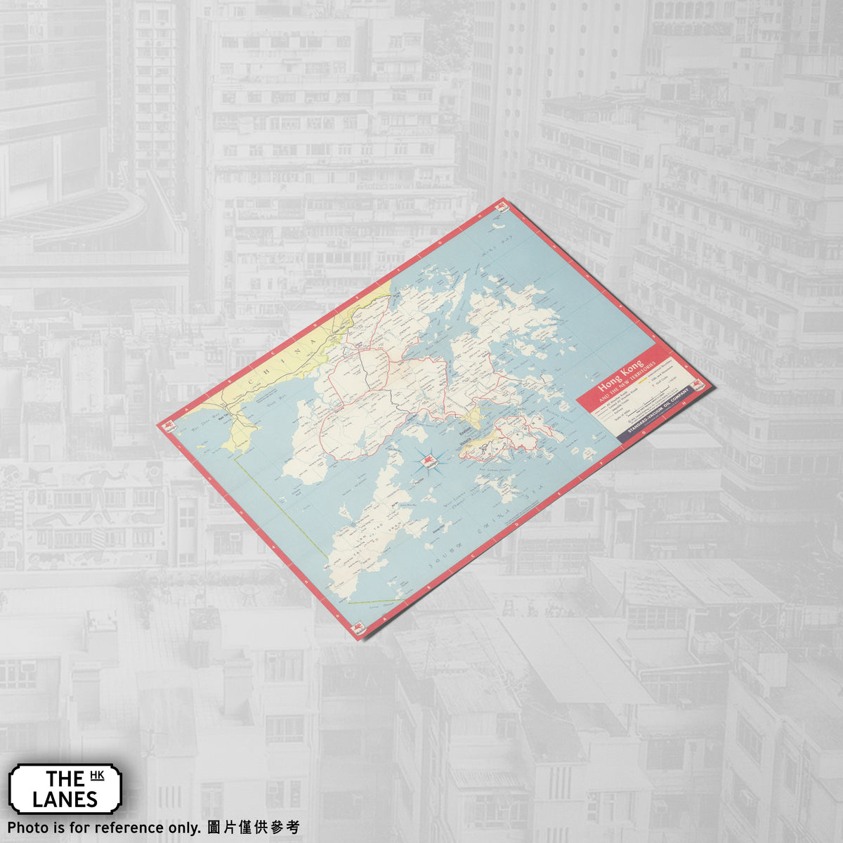 1958 Map of Hong Kong A6 Postcard - The Lanes HK
