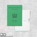Hong Kong Certificate of Identity A6 Postcard - The Lanes HK