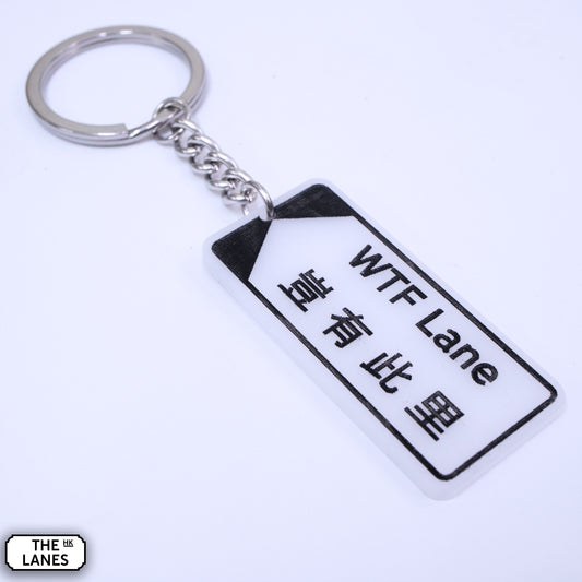 Hong Kong Street Signage "WTF Lane" Keychain