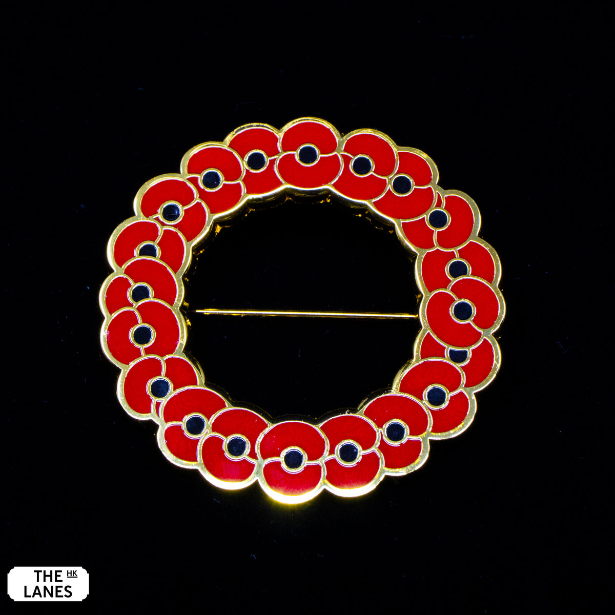Poppy Wreath Lapel Pin - The Lanes HK