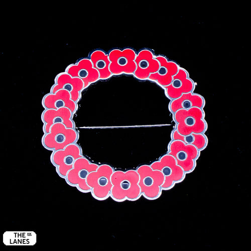 Poppy Wreath Lapel Pin - Scottish