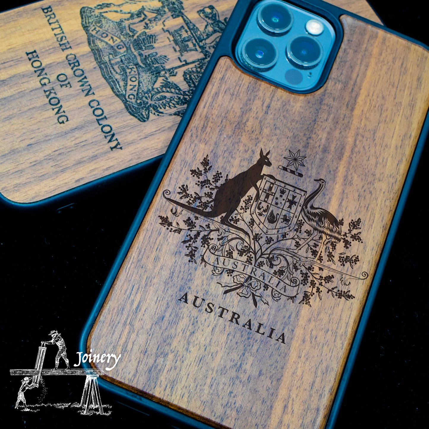 胡桃木 iPhone 手機殻 - 澳洲紋章