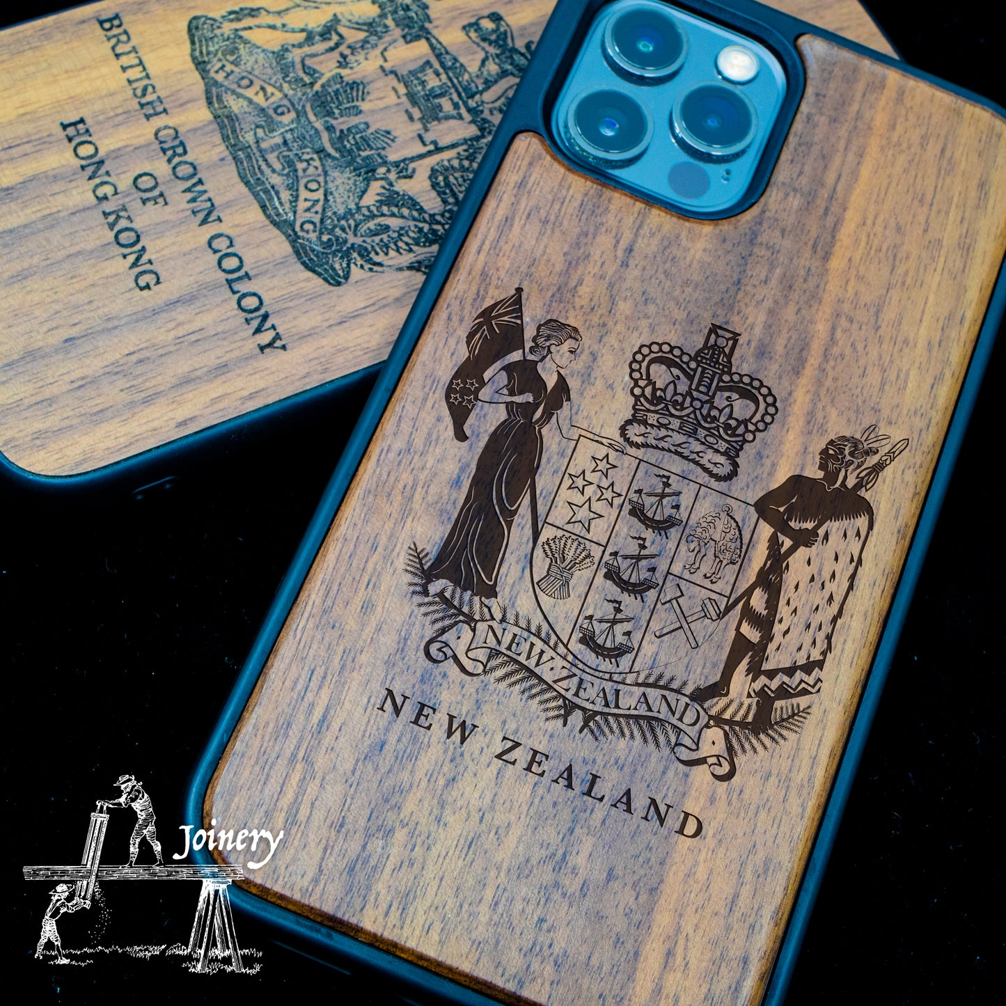 胡桃木 iPhone 手機殻 - 紐西蘭紋章