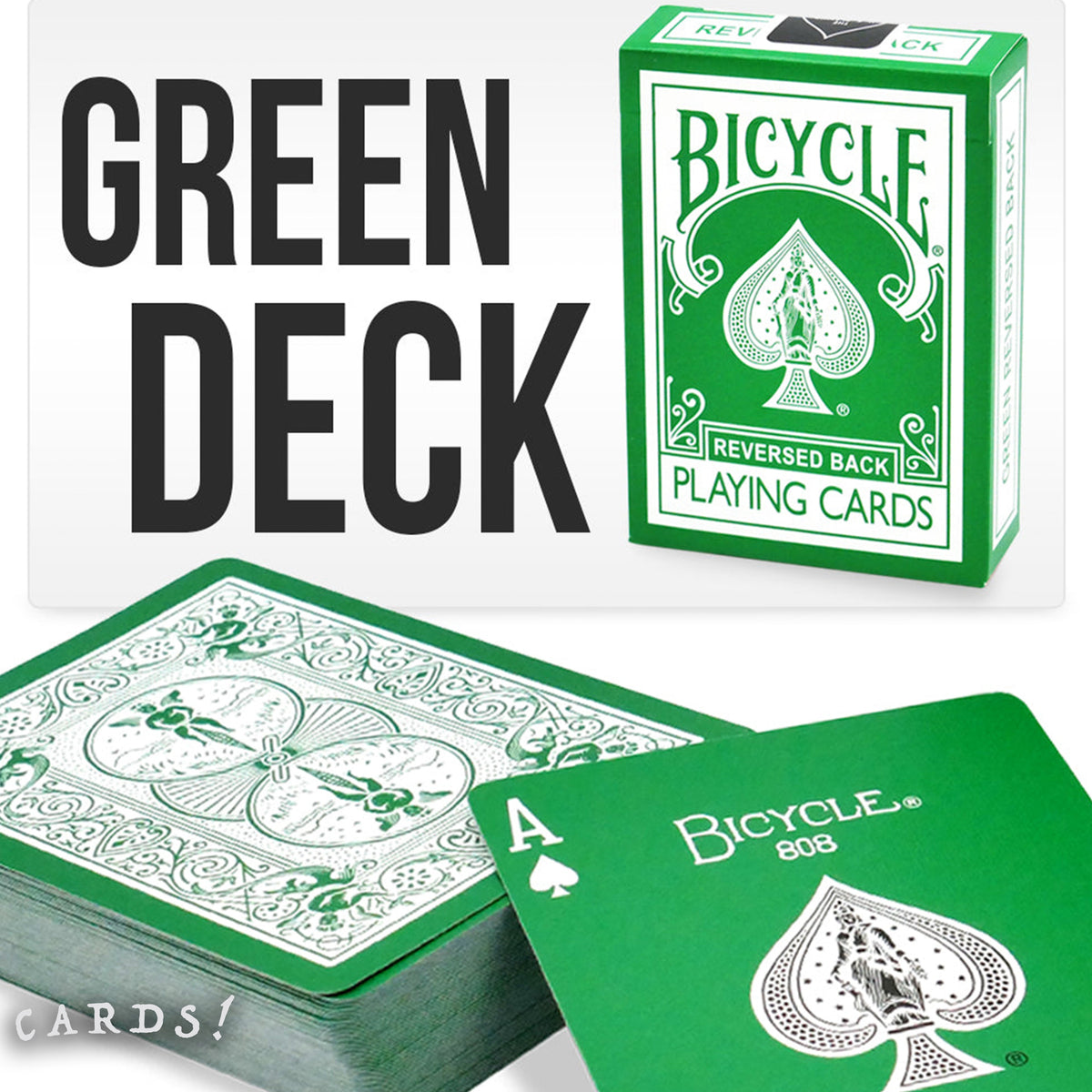 Bicycle Green Reversed Back Playing Cards - The Lanes HK