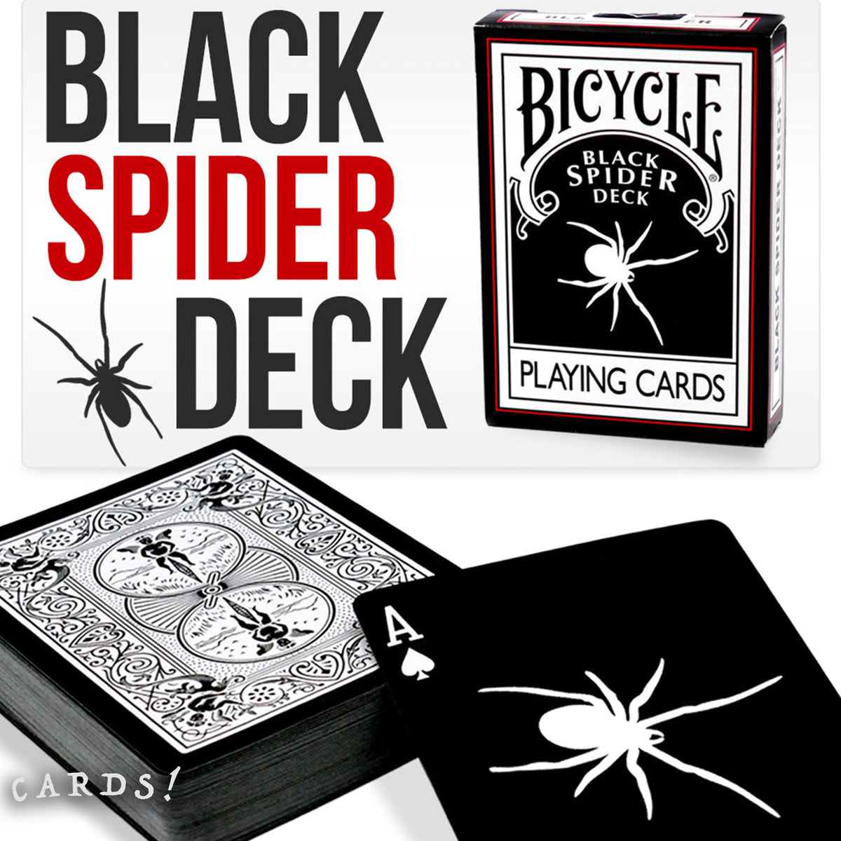 Bicycle Black Spider Playing Cards - The Lanes HK