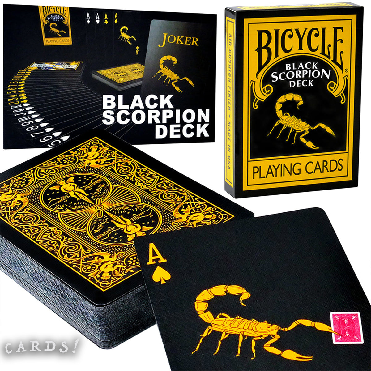Bicycle Black Scorpion Playing Cards - The Lanes HK
