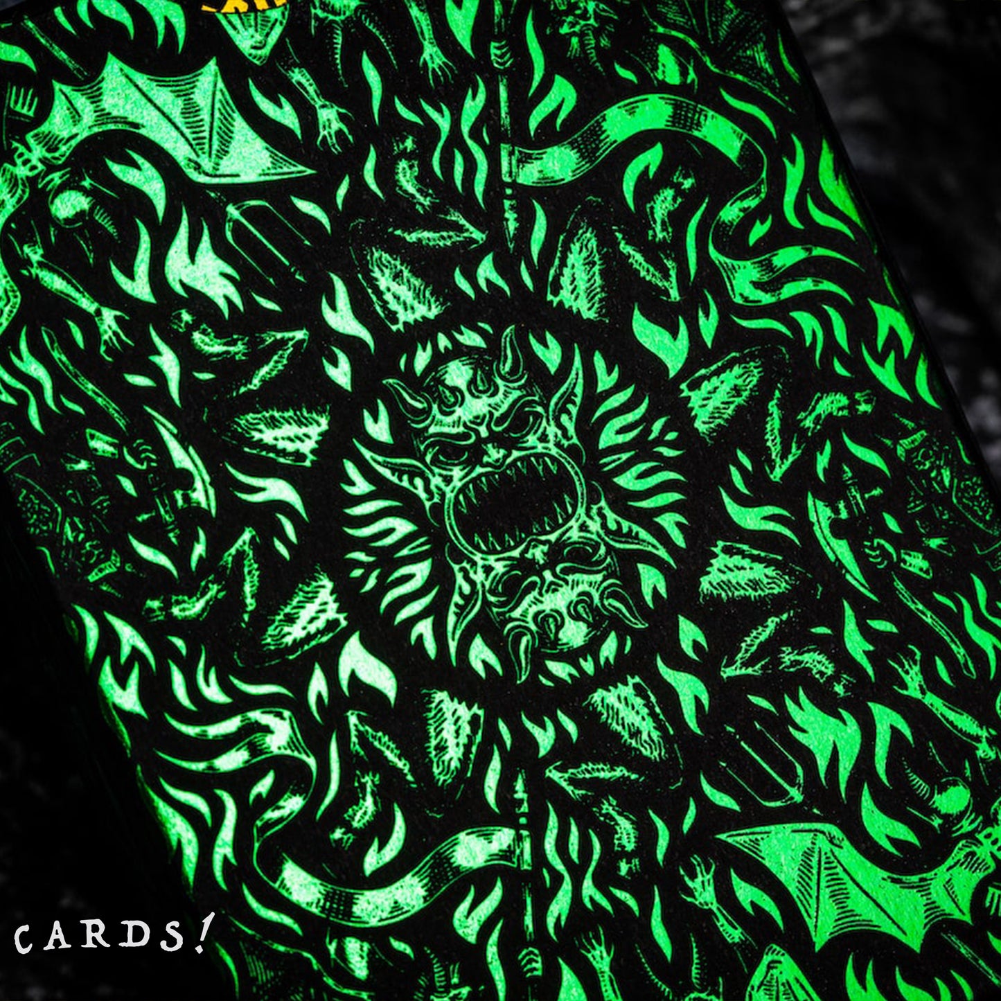 Inferno Playing Cards - Emerald Blaze